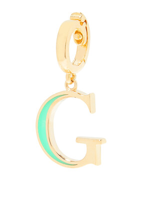 English Letter G Charm, 18k Yellow Gold
